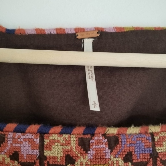 NEW Free People Day Glow Mini Boho Aztec Western Distressed Raw Dress Size Small - Picture 7 of 8